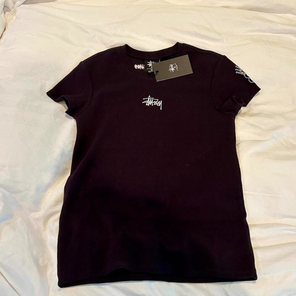 Stüssy Women's Black T-shirt (Brand New)